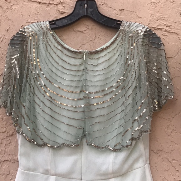 Lace & Beads Amazing Pale Green Beaded Romper - Picture 5 of 11
